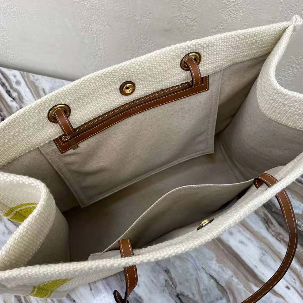 Celine Women Squared Cabas Celine in “Plein Soleil” Textile and Calfskin - image 7
