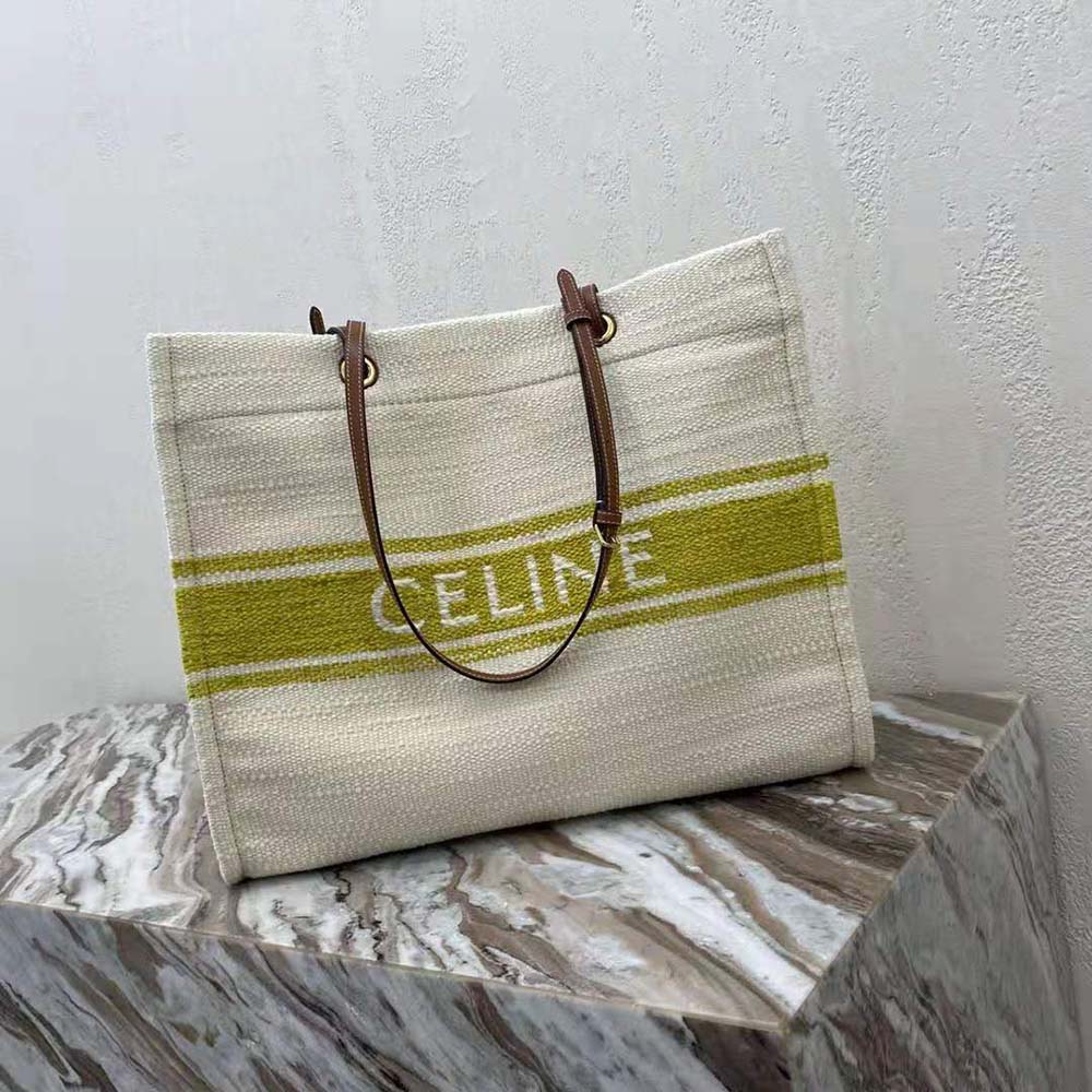 Close-up of gold-tone hardware on Celine Women Squared Cabas Celine bag