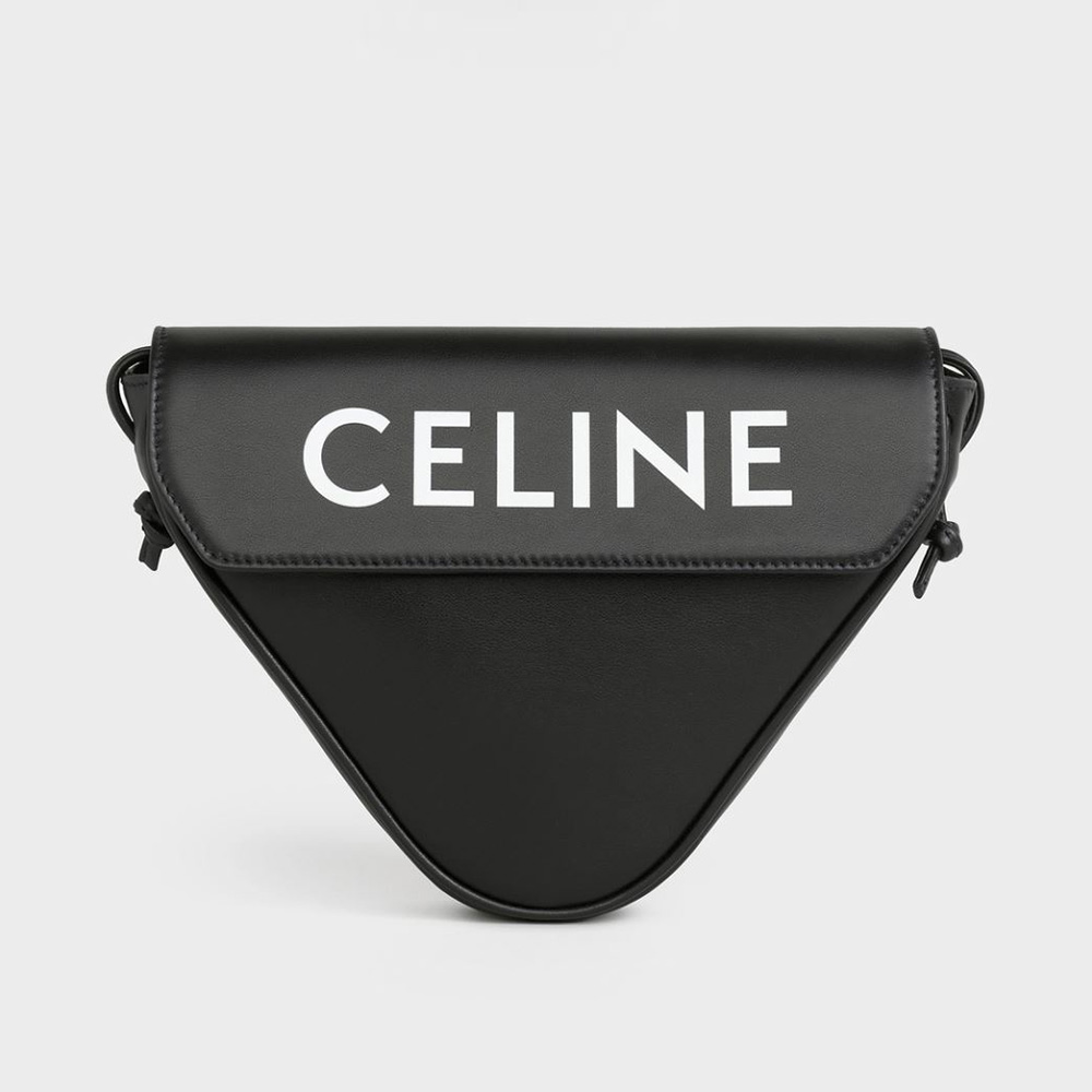 Celine Women Triangle Bag in Smooth Calfskin with Celine Print-Black - image 1