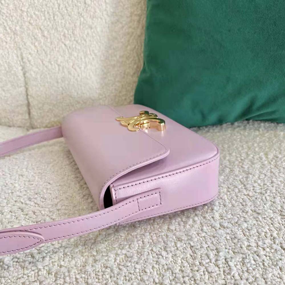 Celine Women Triomphe Shoulder Bag in Natural Calfskin-Purple - image 5
