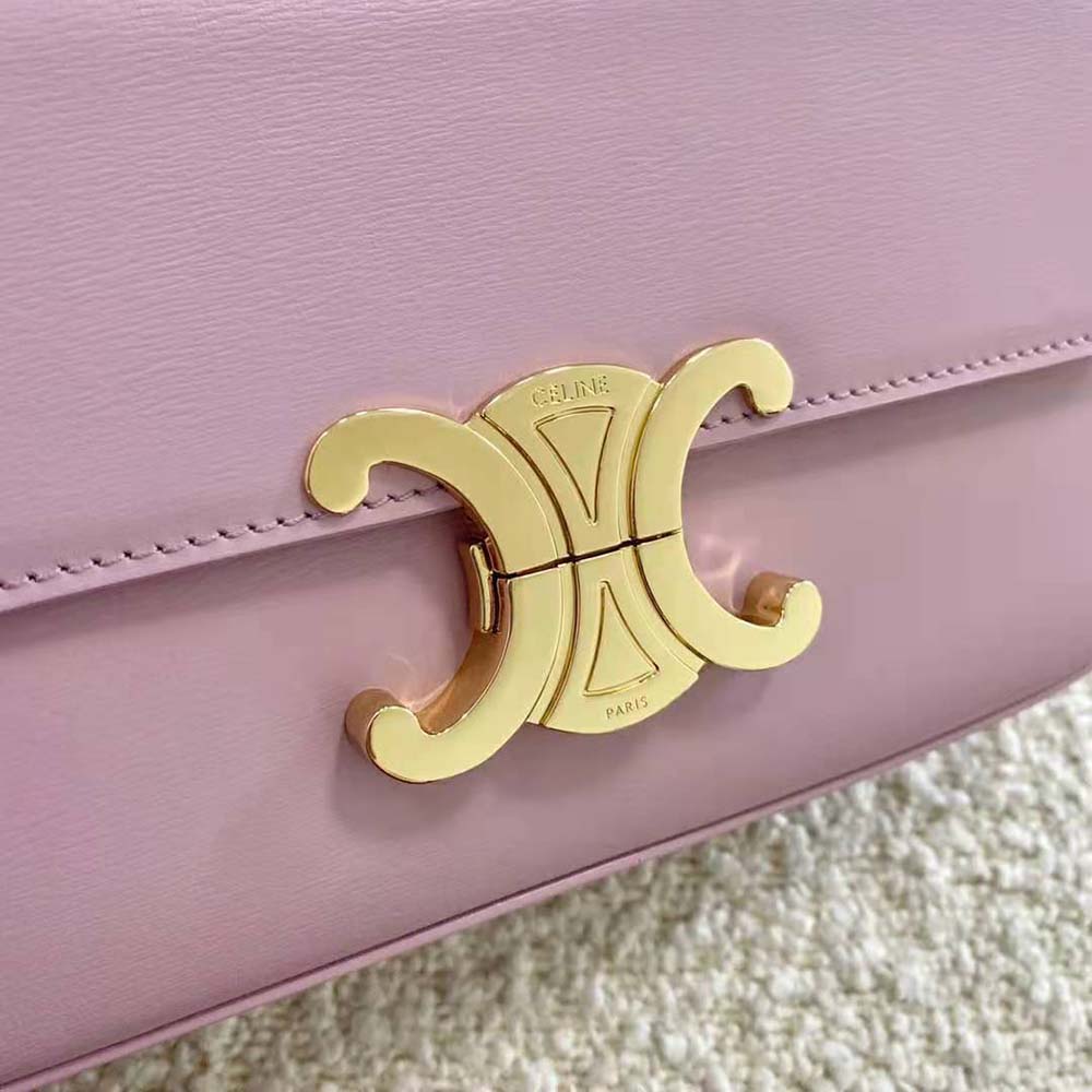 Celine Women Triomphe Shoulder Bag in Natural Calfskin-Purple - image 7