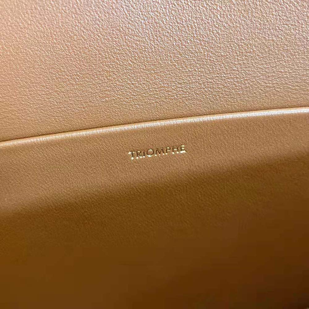 Celine Women Triomphe Shoulder Bag in Triomphe Canvas and Calfksin-White - image 8