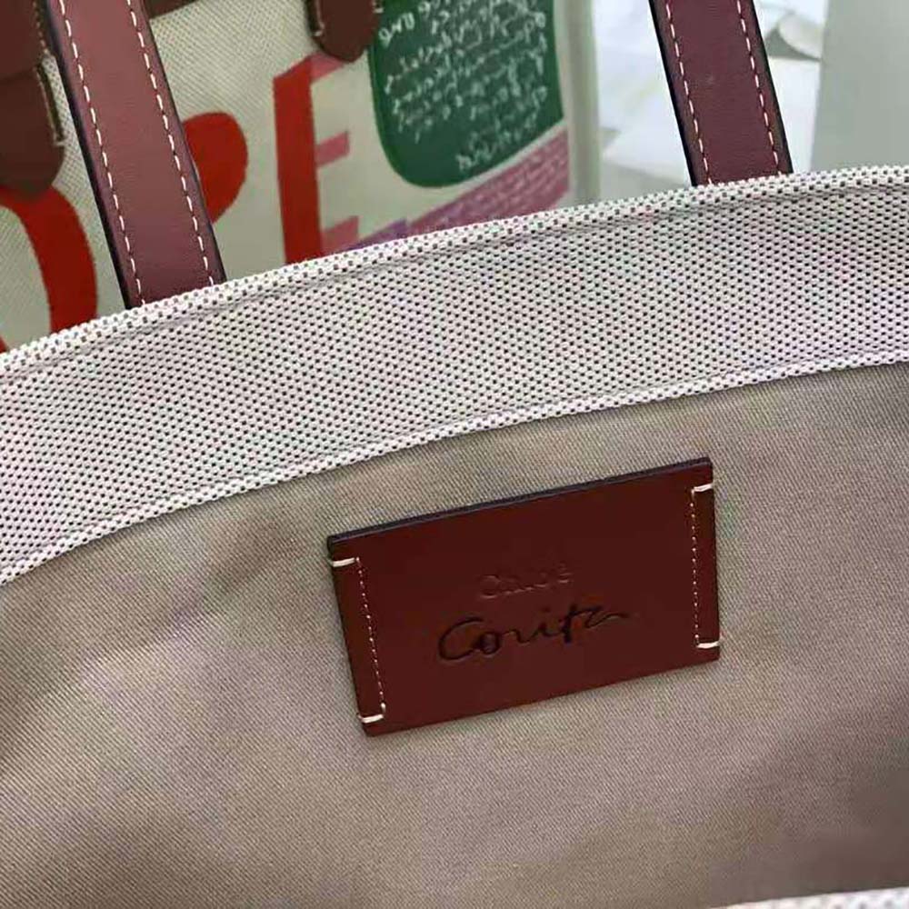 Chloe Women Corita Kent Large Tote in Embroidered Artwork and Shiny Calfskin - image 8