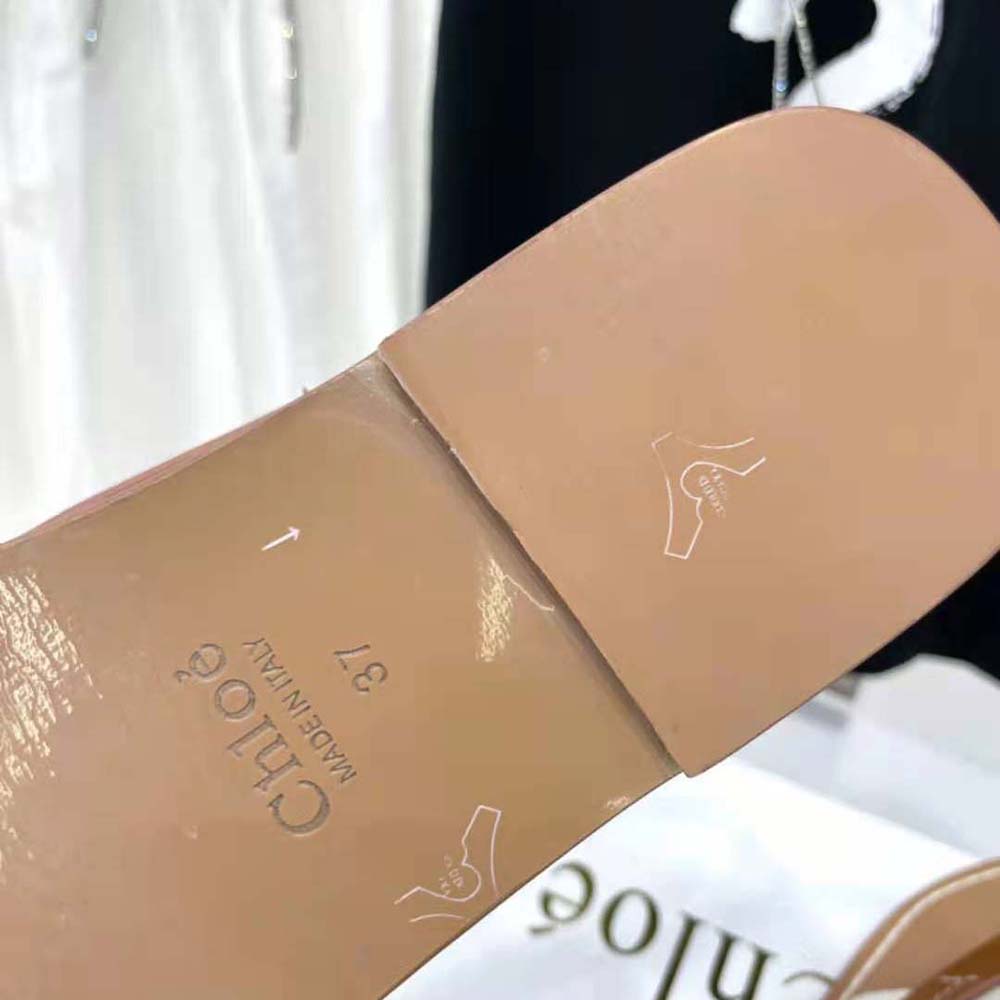 Chloe Women Woody Flat Sandal in Calfskin and Canvas-White - image 10