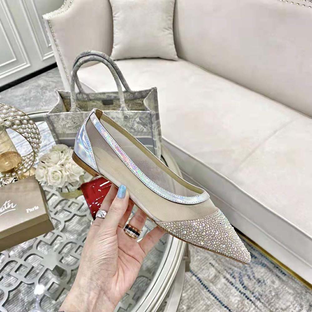 Christian Louboutin Women Galativi P Strass Flat-Sandy - image 6