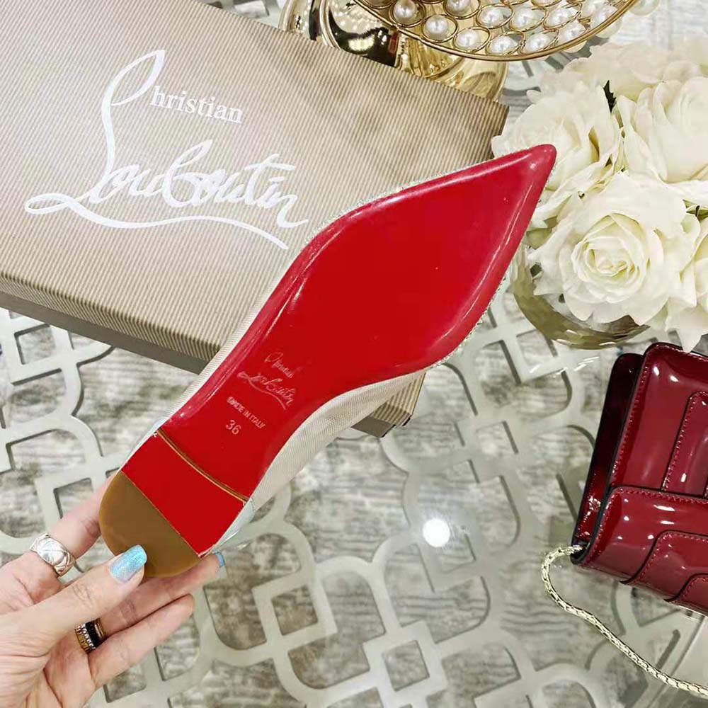 Christian Louboutin Women Galativi P Strass Flat-Sandy - image 7