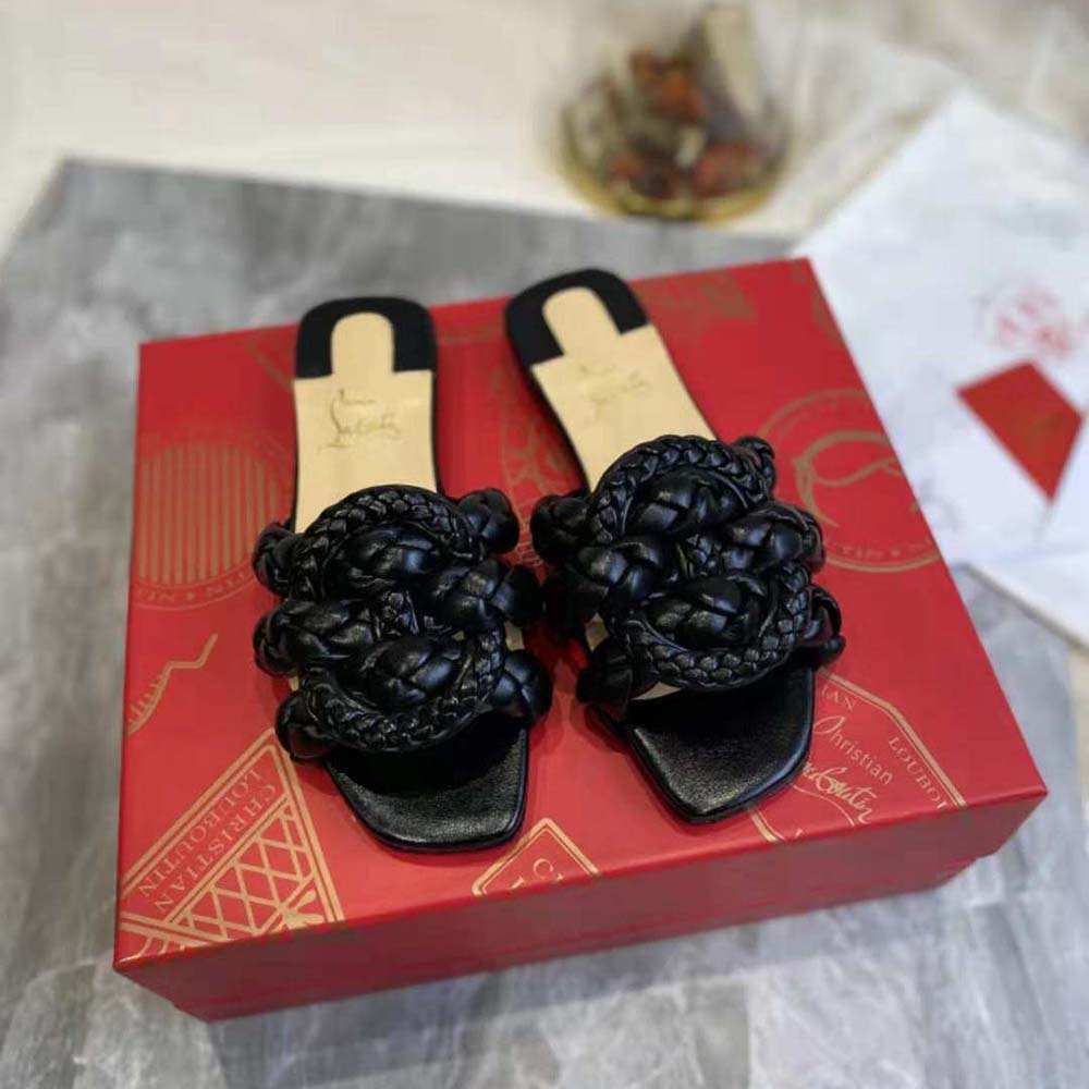Top view showing slip-on style of Christian Louboutin Women Marmela Flat Mule