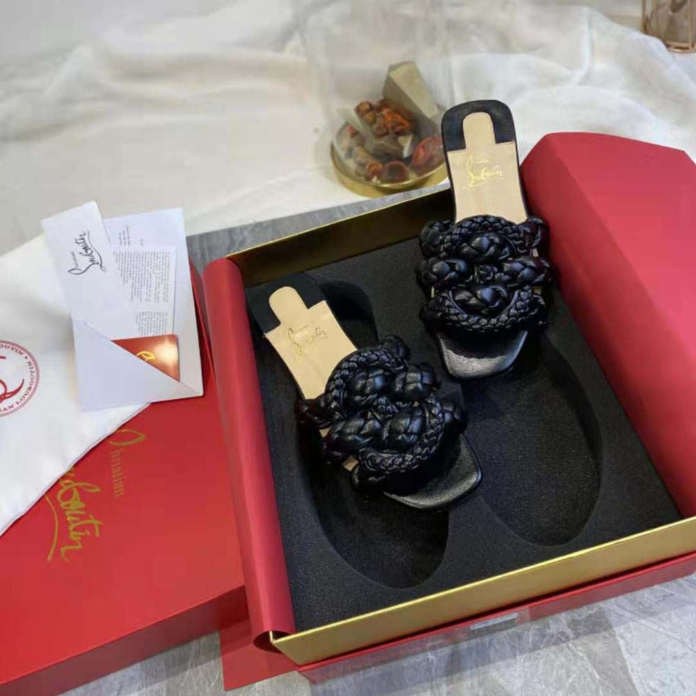 Christian Louboutin Women Marmela Flat Mule is Modern and Elegant-Black - image 4