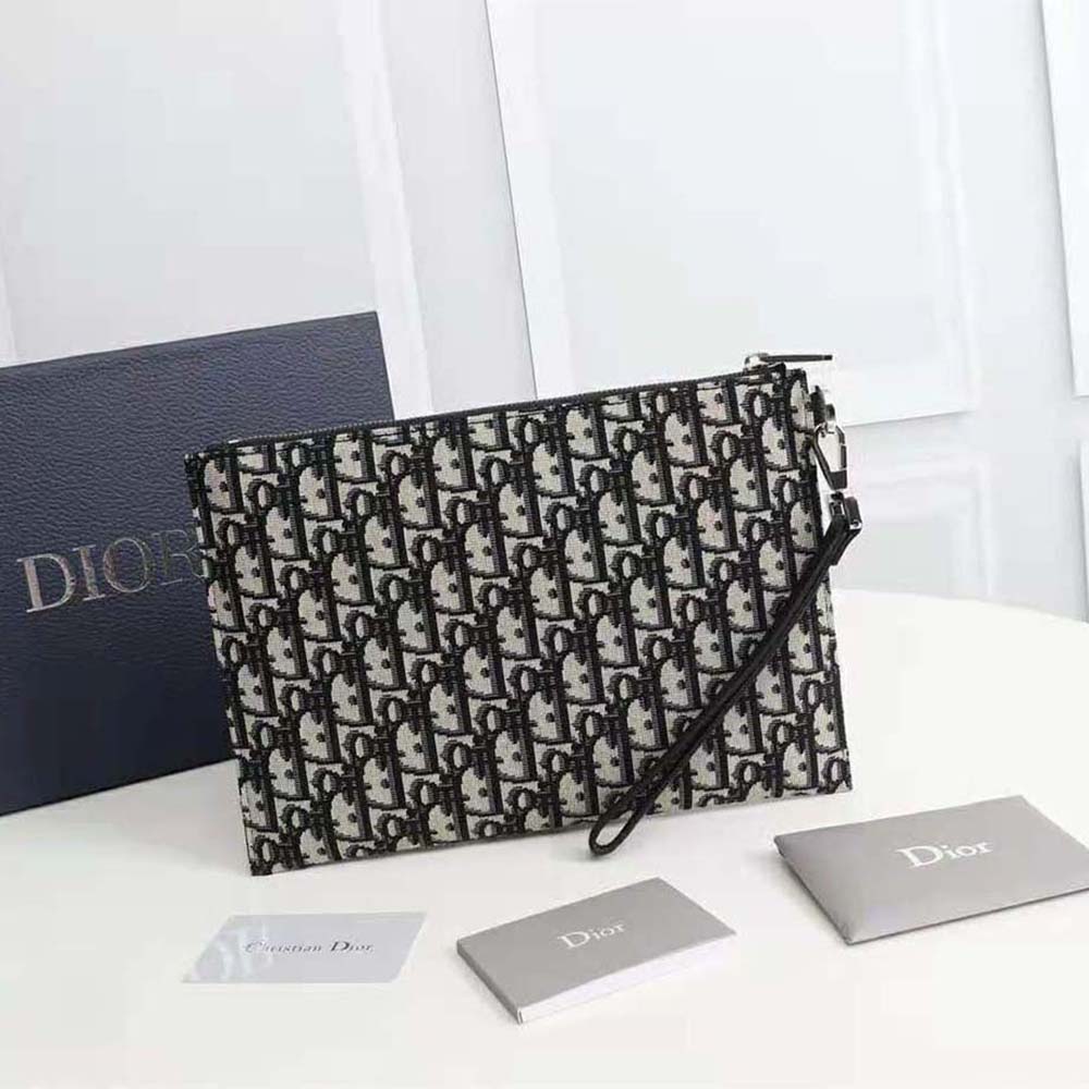 Dior Men A4 Pouch Beige and Black Dior Oblique Jacquard - image 4