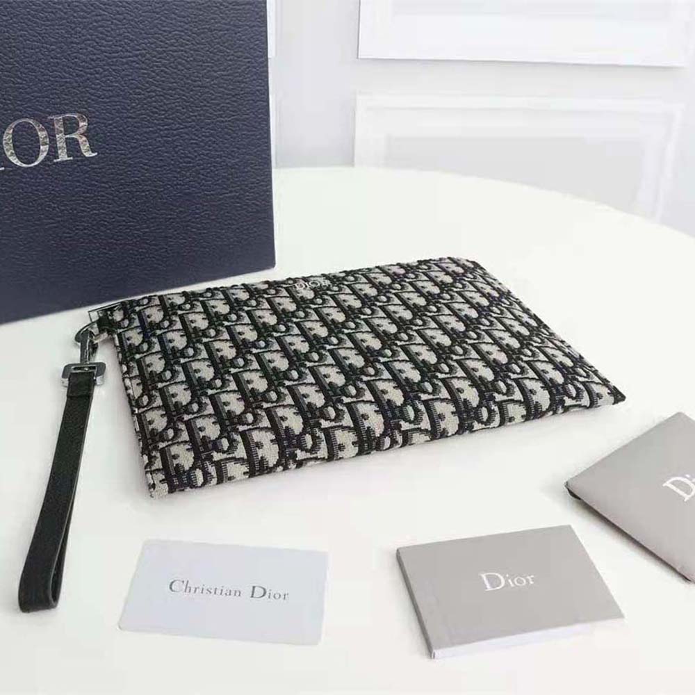 Dior Men A4 Pouch Beige and Black Dior Oblique Jacquard - image 5