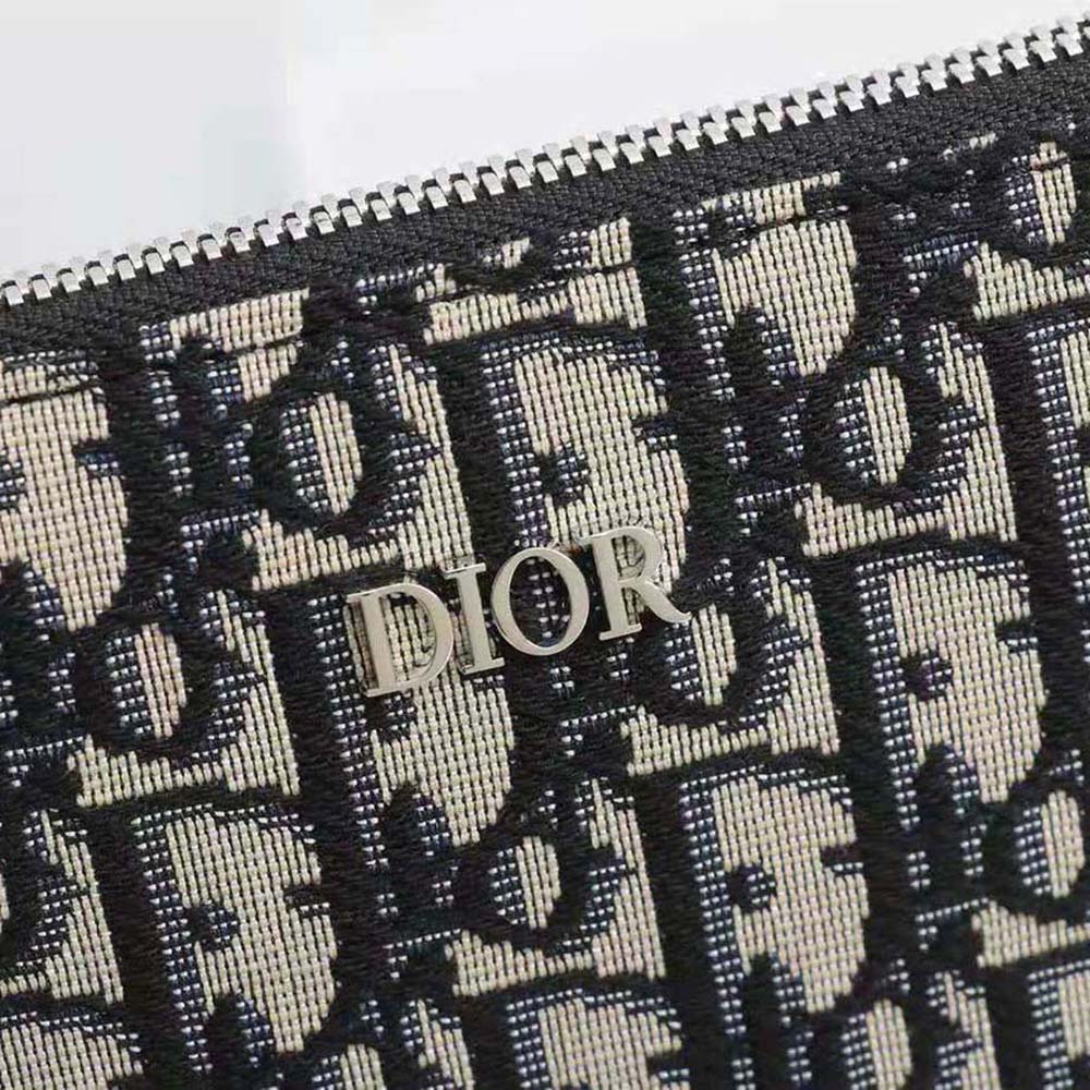 Dior Men A4 Pouch Beige and Black Dior Oblique Jacquard - image 9