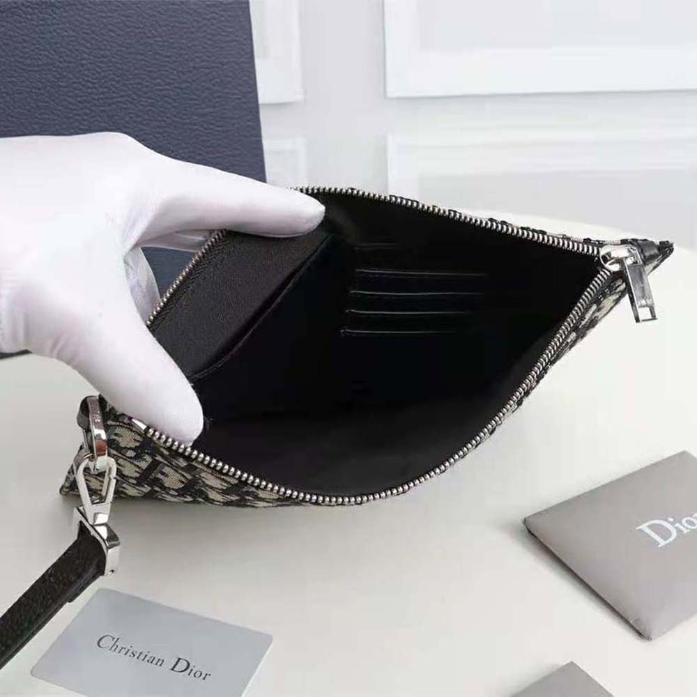Dior Men A4 Pouch Beige and Black Dior Oblique Jacquard - image 6