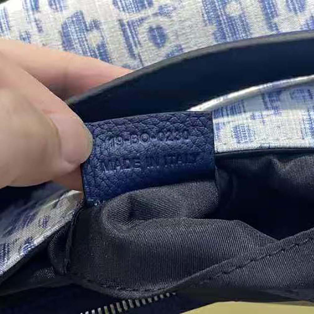 Dior Men Mini Saddle Soft Bag Blue Dior Oblique Kasuri jacquard - image 10
