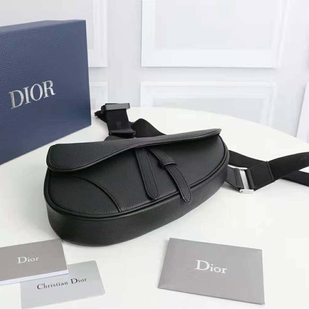 Dior Men Saddle Bag Black Grained Calfskin - image 4