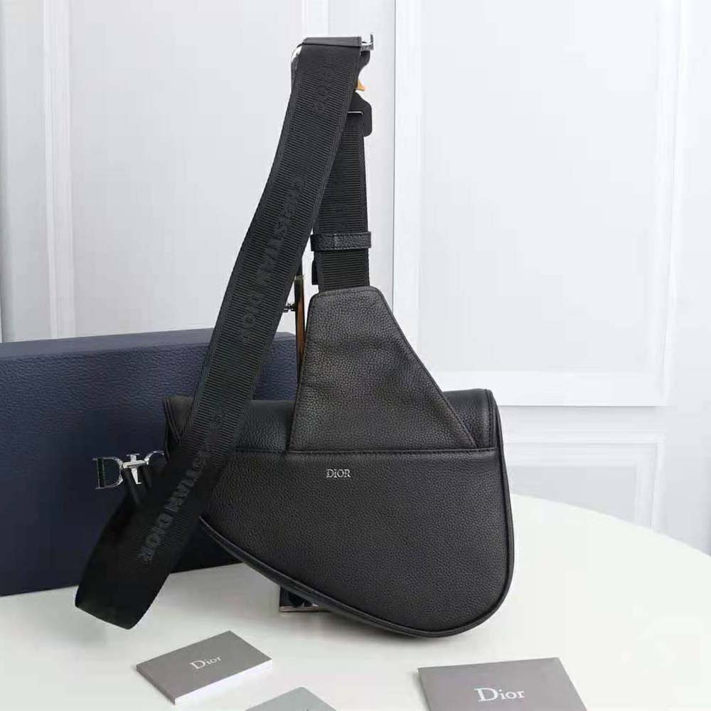 Dior Men Saddle Bag Black Grained Calfskin - image 5