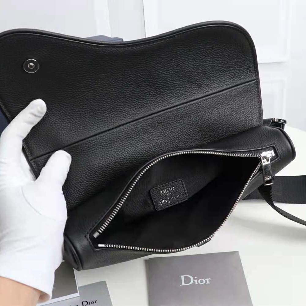 Dior Men Saddle Bag Black Grained Calfskin - image 6