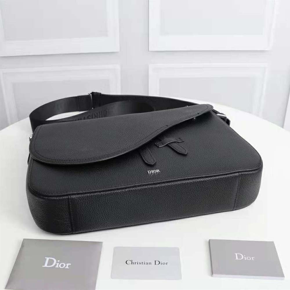 Dior Men Saddle Messenger Bag Black Grained Calfskin - image 6