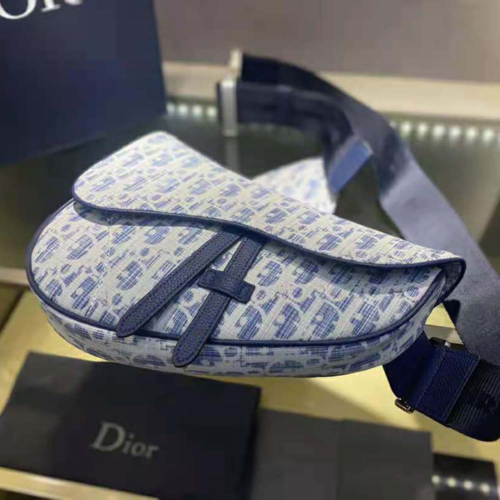 Dior Men Saddle bag Blue Dior Oblique Kasuri jacquard - image 5