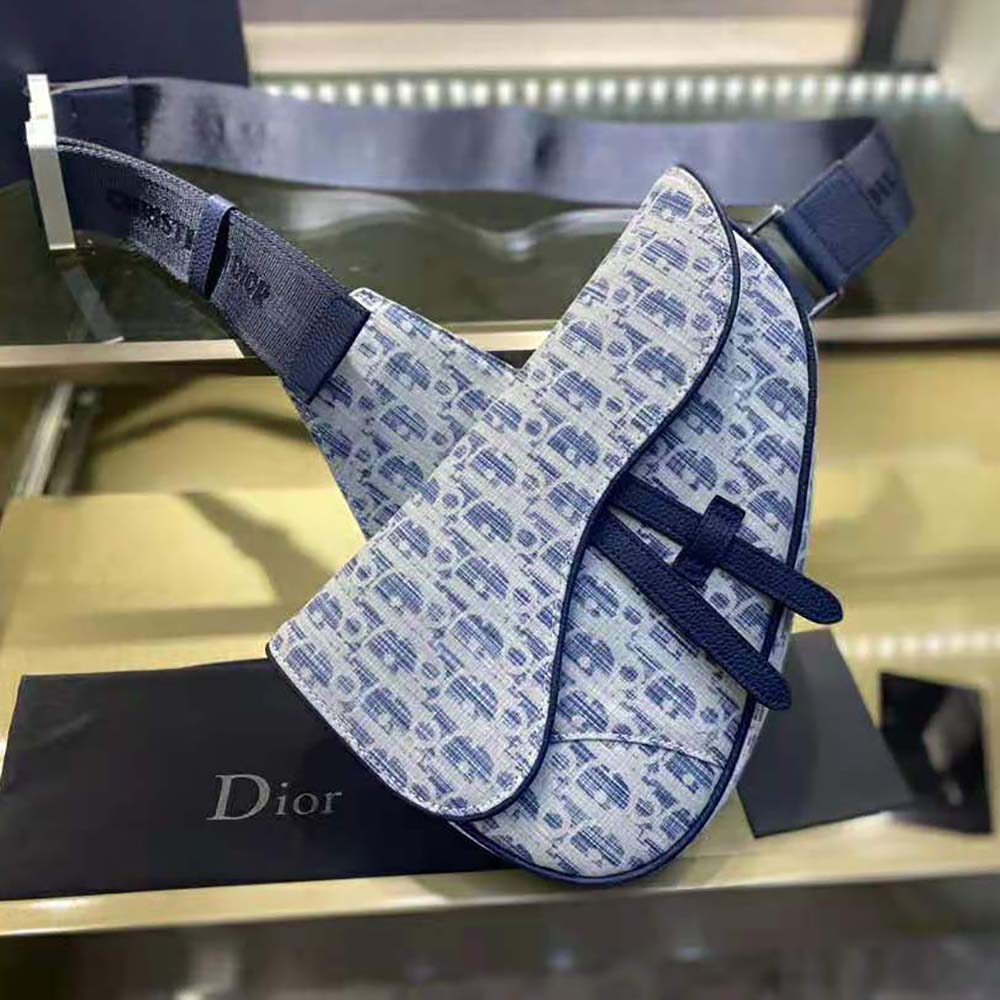 Dior Men Saddle bag Blue Dior Oblique Kasuri jacquard - image 6