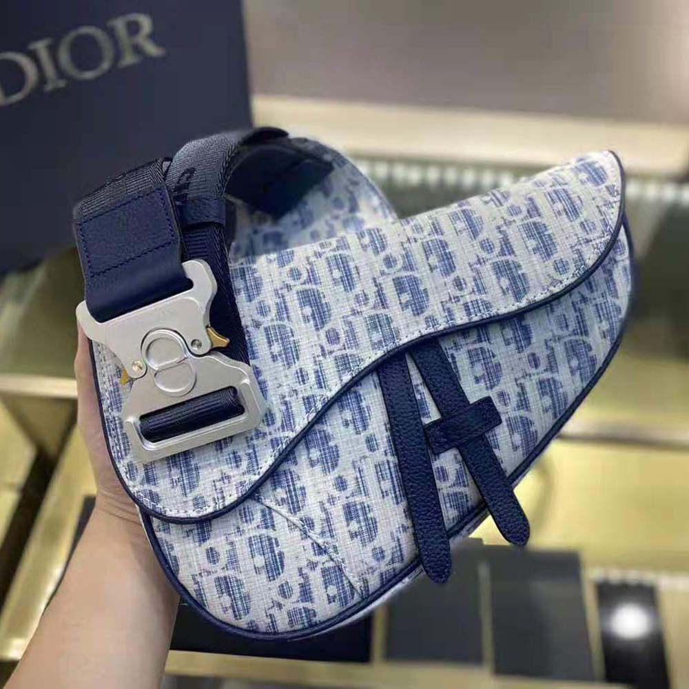 Dior Men Saddle bag Blue Dior Oblique Kasuri jacquard - image 7