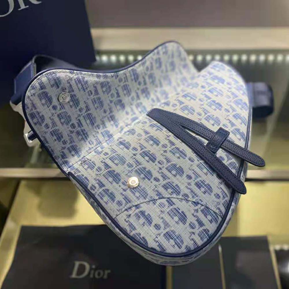 Dior Men Saddle bag Blue Dior Oblique Kasuri jacquard - image 8