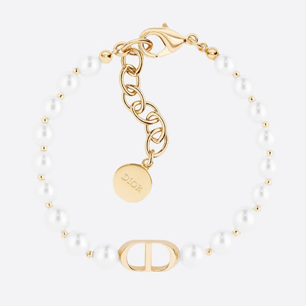 Close-up of Dior Women 30 Montaigne Bracelet gold-finish detail