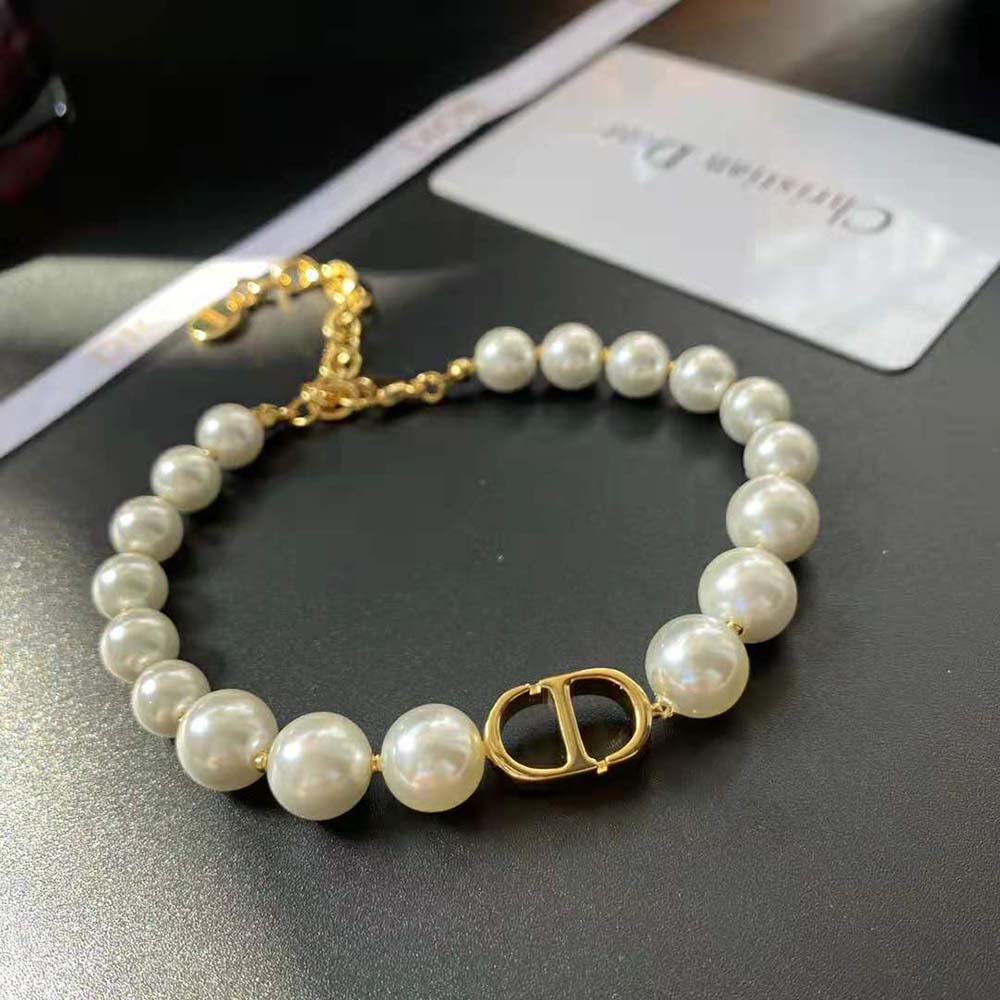 Full view of Dior Women 30 Montaigne Bracelet on wrist, elegant styling