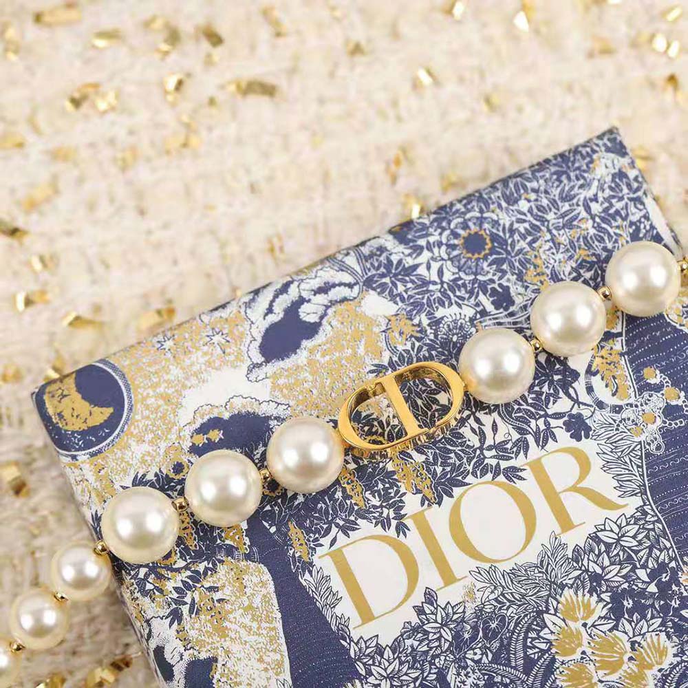 Dior Women 30 Montaigne Choker Gold-Finish Metal and White Resin Pearls - image 4