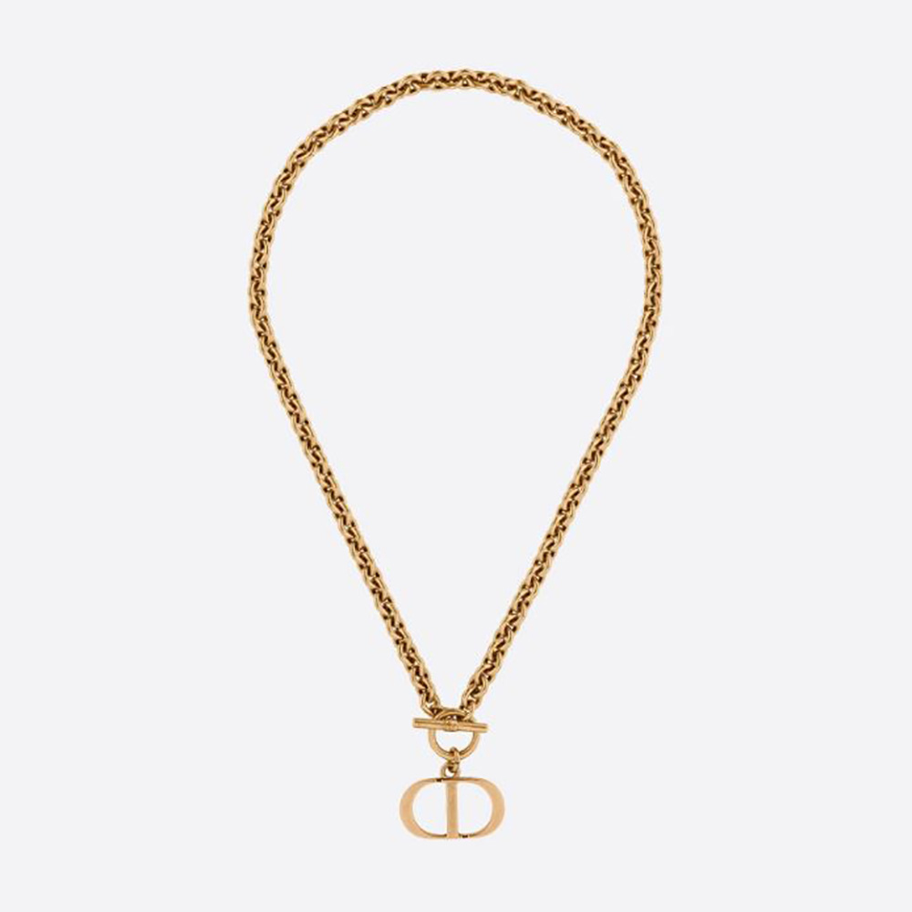 Front view of Dior Women 30 Montaigne Necklace Antique Gold-Finish Metal