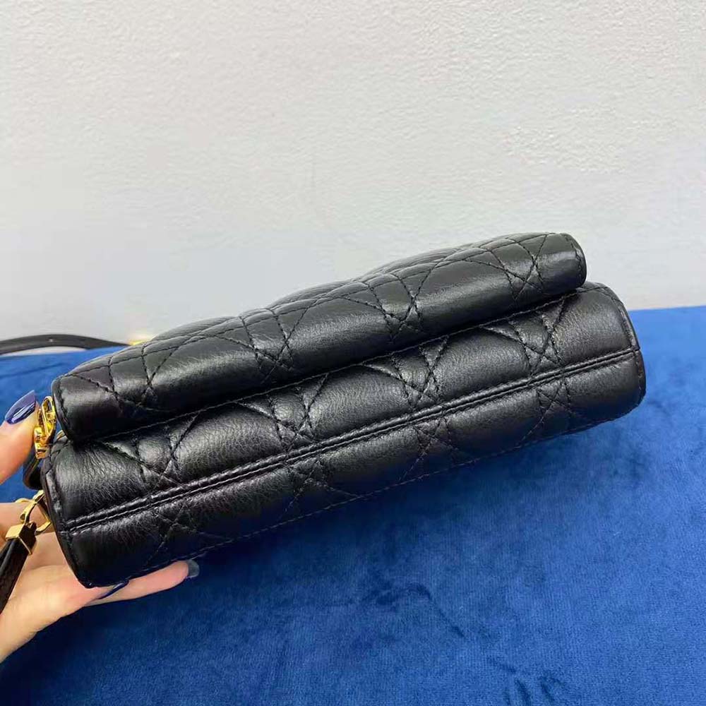 Dior Women Caro Double Pouch Black Supple Cannage Calfskin - image 5