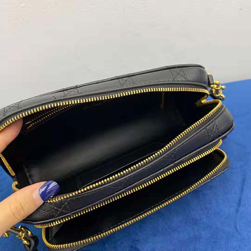 Dior Women Caro Double Pouch Black Supple Cannage Calfskin - image 6