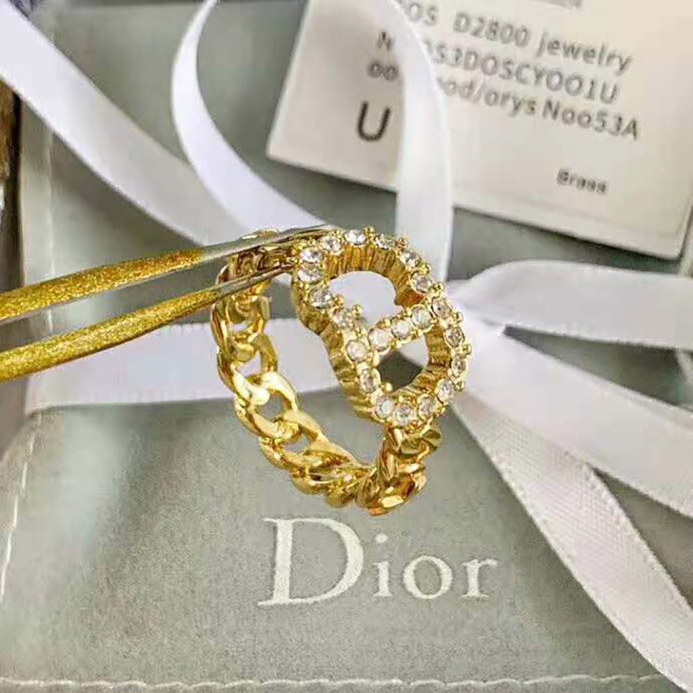 Dior Women Clair D Lune Ring Gold-Finish Metal and White Crystals - image 5