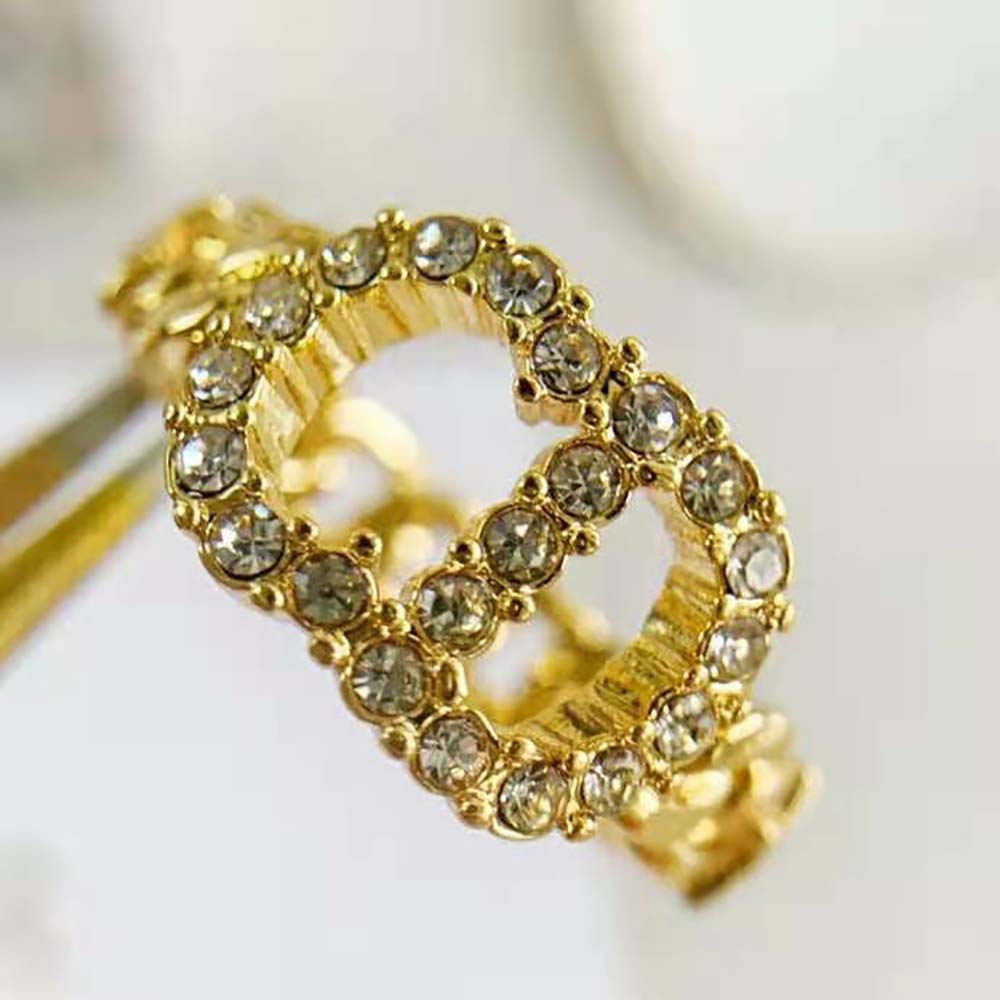 Dior Women Clair D Lune Ring Gold-Finish Metal and White Crystals - image 6