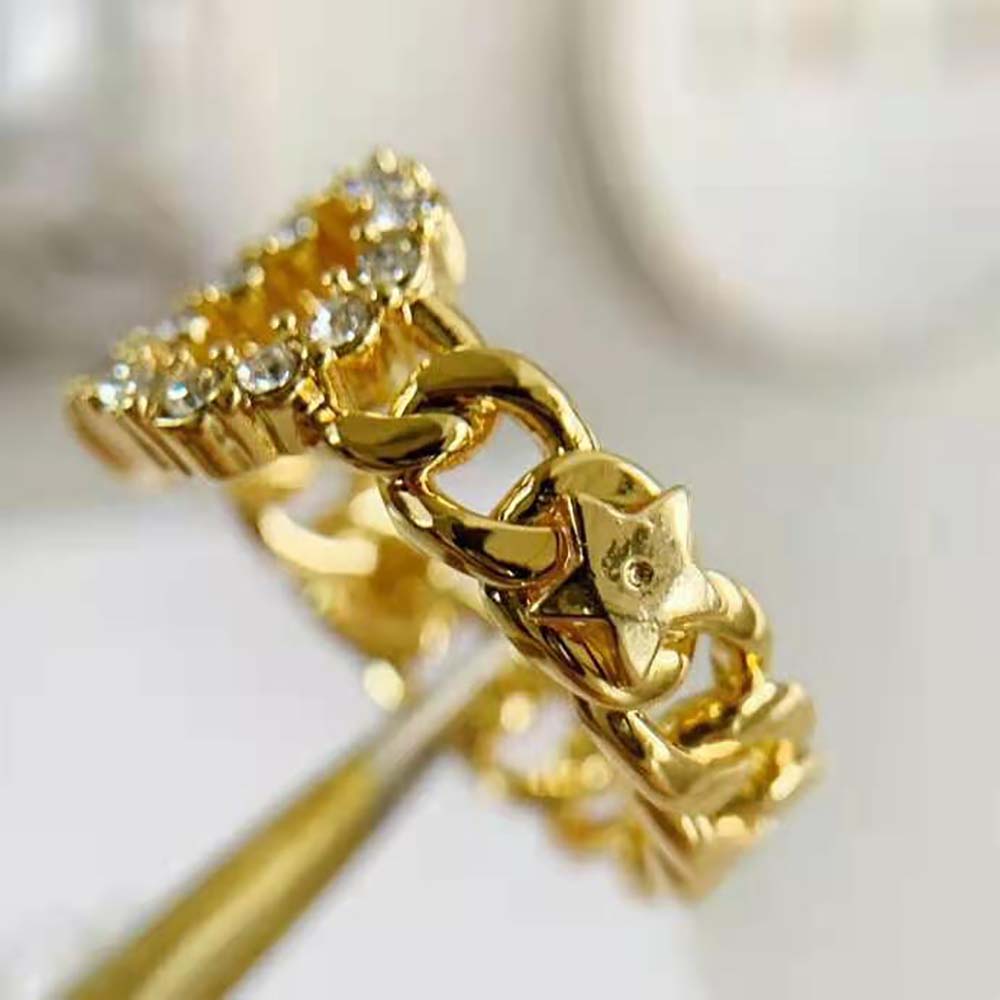 Dior Women Clair D Lune Ring Gold-Finish Metal and White Crystals - image 7