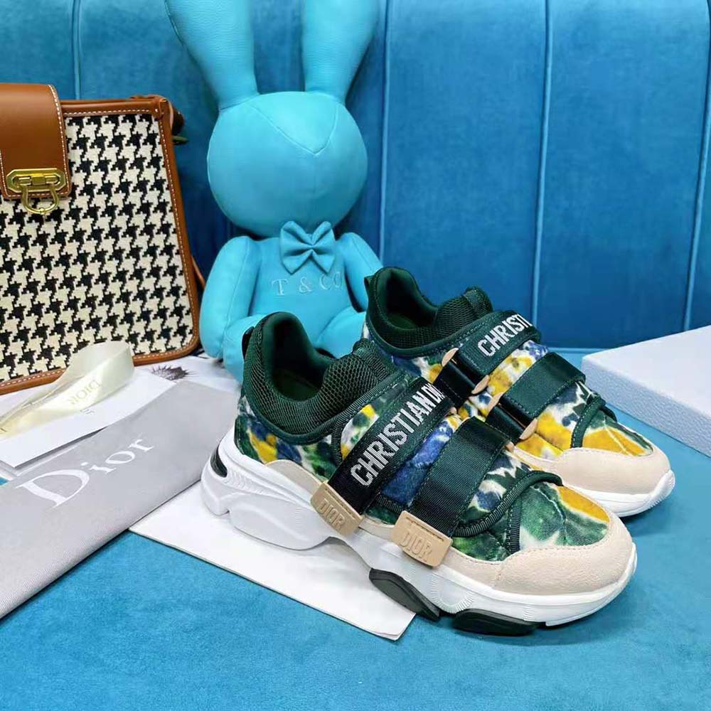 Dior Women D-Wander Sneaker Cypress Green Camouflage Tie & Dior Technical Fabric - image 4