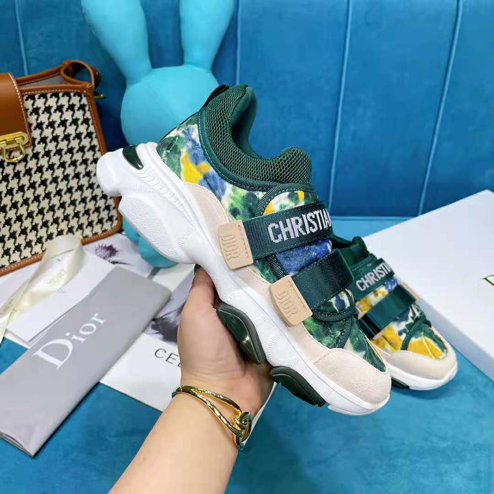 Dior Women D-Wander Sneaker Cypress Green Camouflage Tie & Dior Technical Fabric - image 5