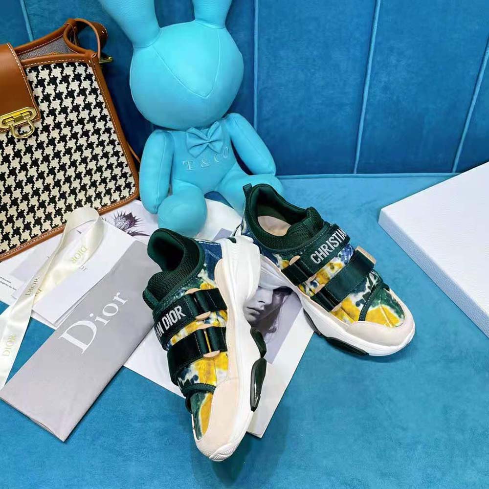 Dior Women D-Wander Sneaker Cypress Green Camouflage Tie & Dior Technical Fabric - image 7