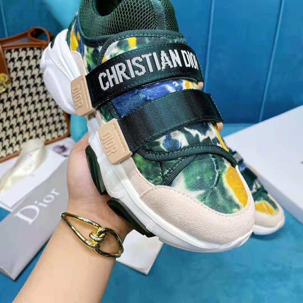 Dior Women D-Wander Sneaker Cypress Green Camouflage Tie & Dior Technical Fabric - image 10