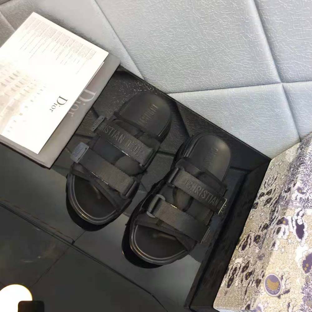 Dior Women D-wander Slide Black Technical Fabric with Camouflage Print - image 4