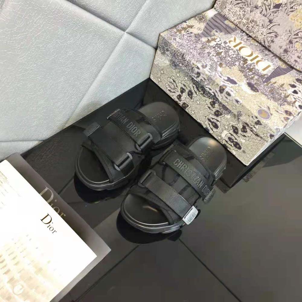 Dior Women D-wander Slide Black Technical Fabric with Camouflage Print - image 6
