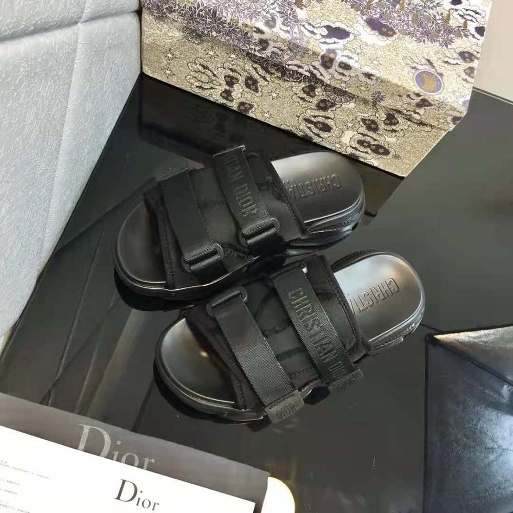 Dior Women D-wander Slide Black Technical Fabric with Camouflage Print - image 5
