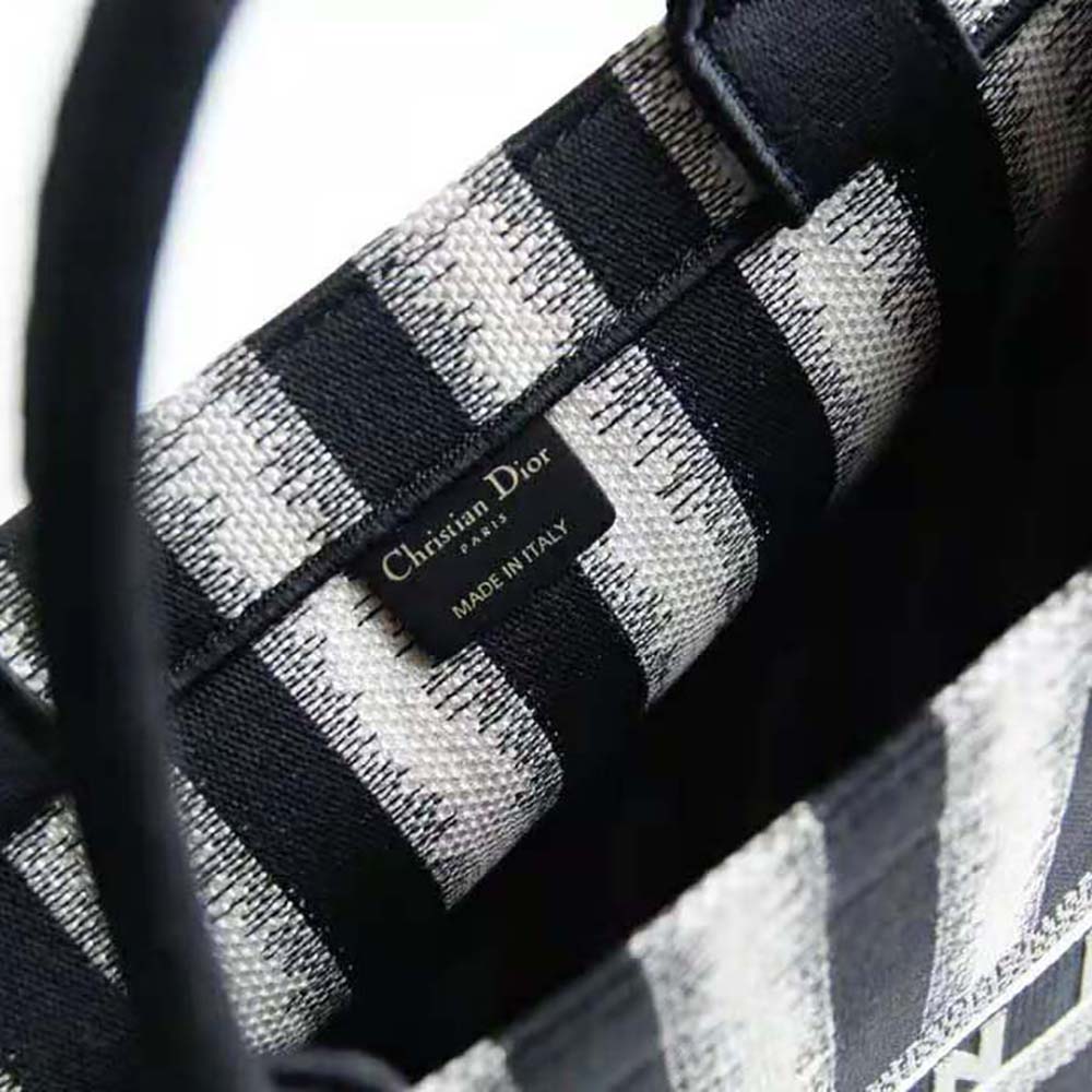 Dior Women Dior Book Tote Blue D-Stripes Embroidery - image 6