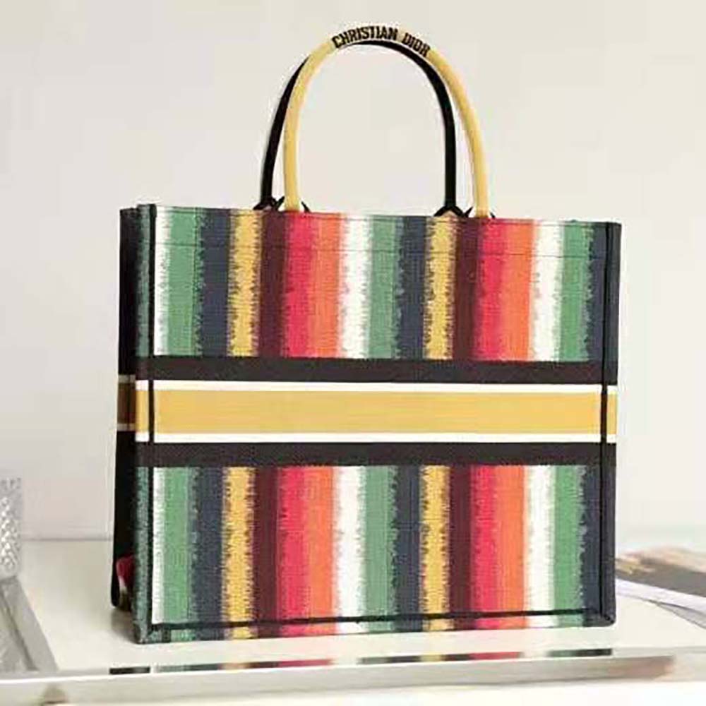 Dior Women Dior Book Tote Multicolor D-Stripes Embroidery - image 4