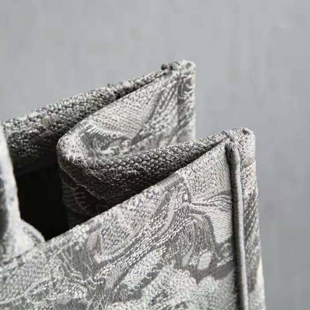 Dior Women Dior Book Tote Toile DE Jouy Reverse Embroidery-Silver - image 8