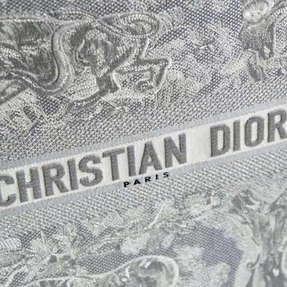 Dior Women Dior Book Tote Toile DE Jouy Reverse Embroidery-Silver - image 7