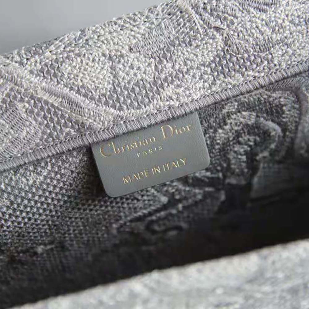 Dior Women Dior Book Tote Toile DE Jouy Reverse Embroidery-Silver - image 9