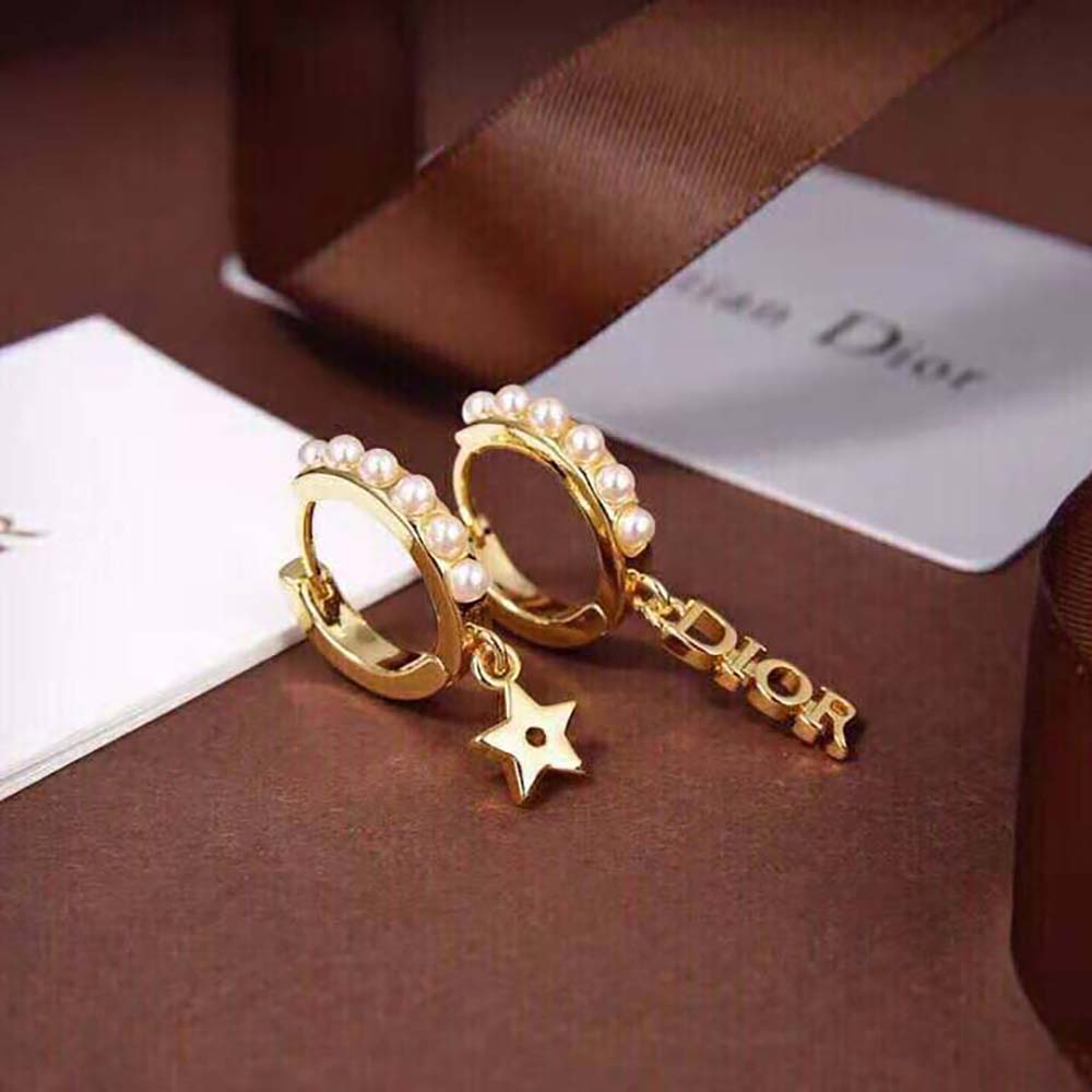 Dior Women Dio(r)evolution Earrings Gold-Finish Metal and White Resin Pearls - image 6