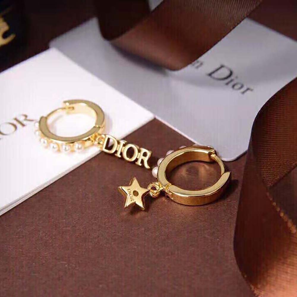Dior Women Dio(r)evolution Earrings Gold-Finish Metal and White Resin Pearls - image 5