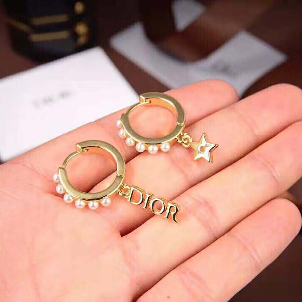 Dior Women Dio(r)evolution Earrings Gold-Finish Metal and White Resin Pearls - image 7