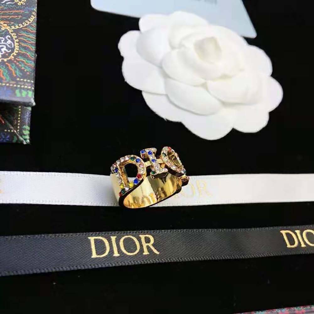 Dior Women Dio(r)evolution Ring Gold-Finish Metal and Multicolor Crystals - image 9